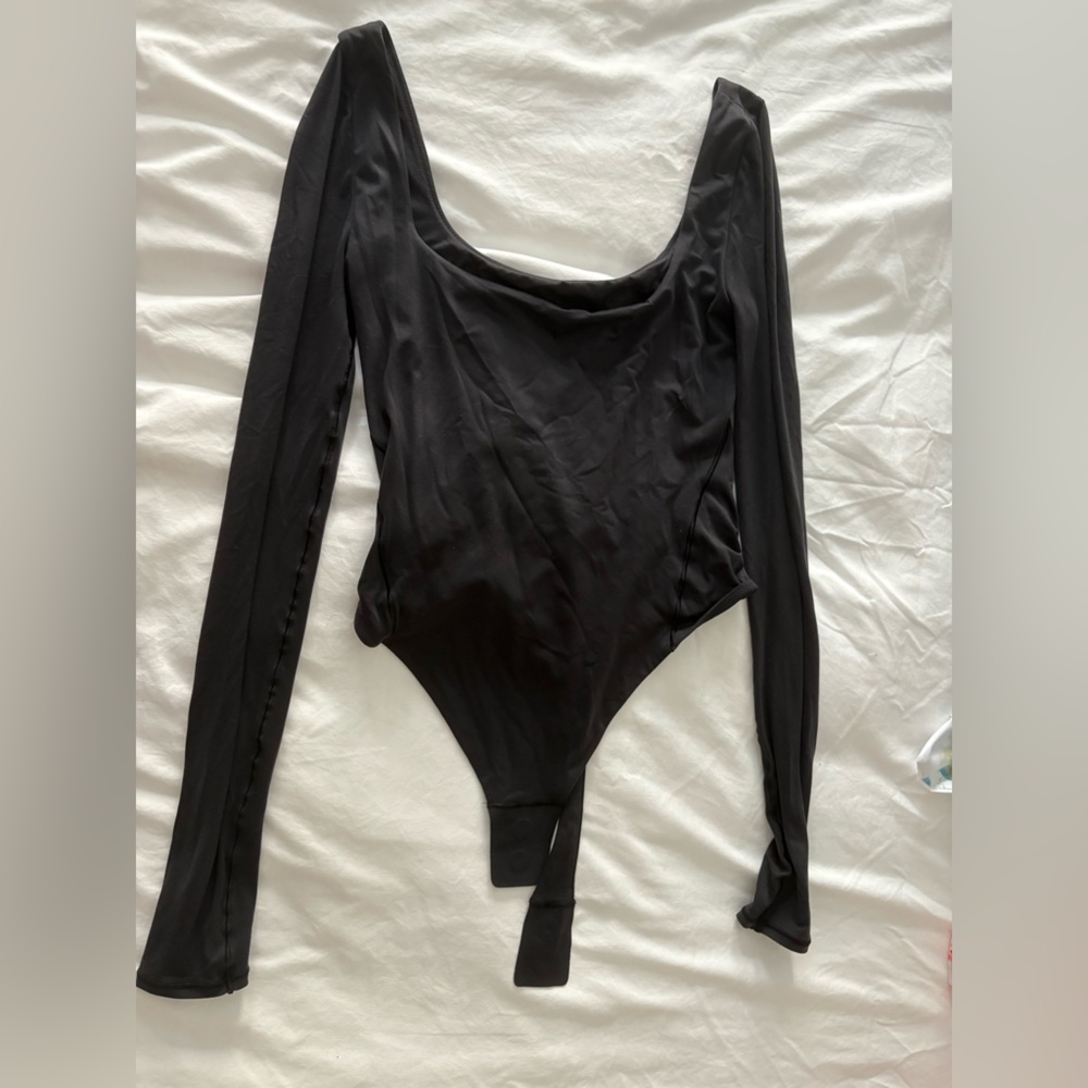 Lululemon Athletica Black Asymmetrical Sleeveless Bodysuit